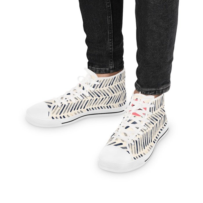 Shibori style high top mens sneakers