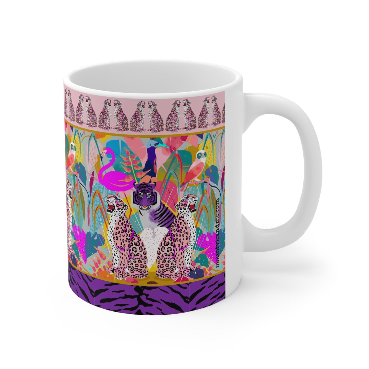 Kitsch leopards ceramic mug