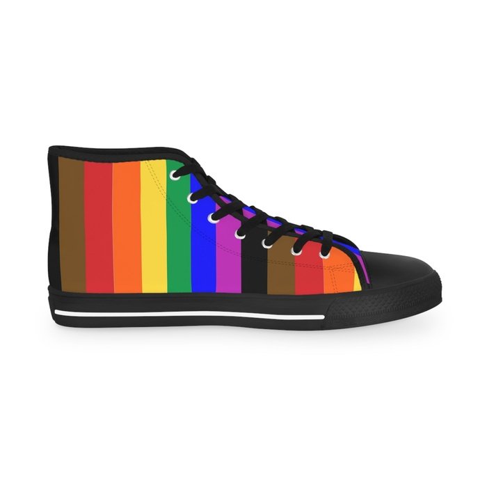 Rainbow Pride high top mens sneakers