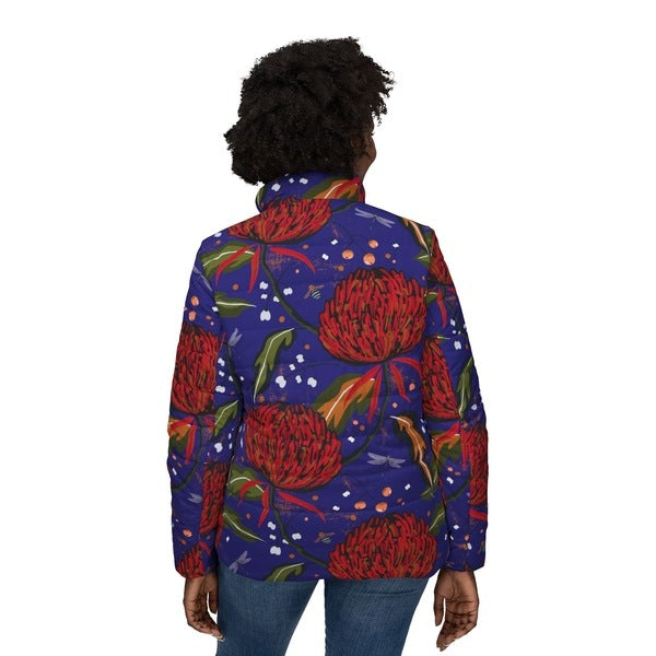 Vintage Floral Waratah women’s puffer jacket