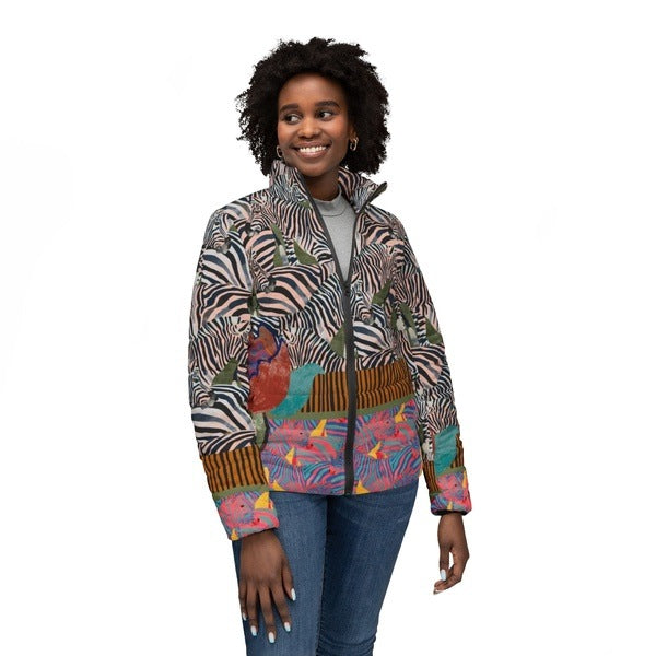 Party Zebra women's puffer jacket – Mount Vic and Me