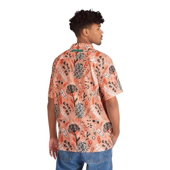 Aussie Native Floral Peach Hawaiian Shirt