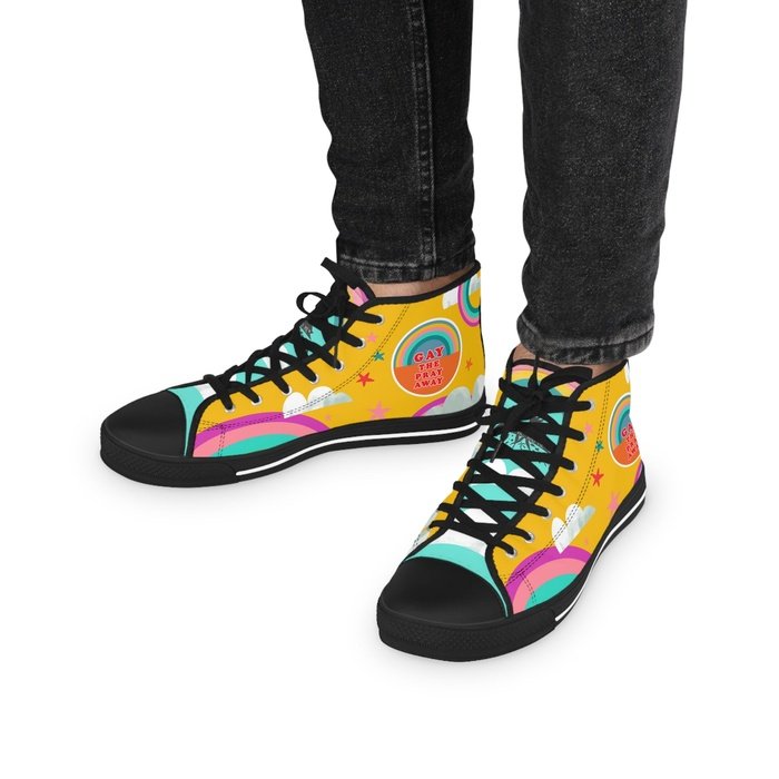 Gay the pray away high top mens sneakers