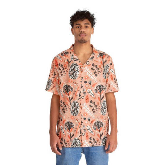 Aussie Native Floral Peach Hawaiian Shirt