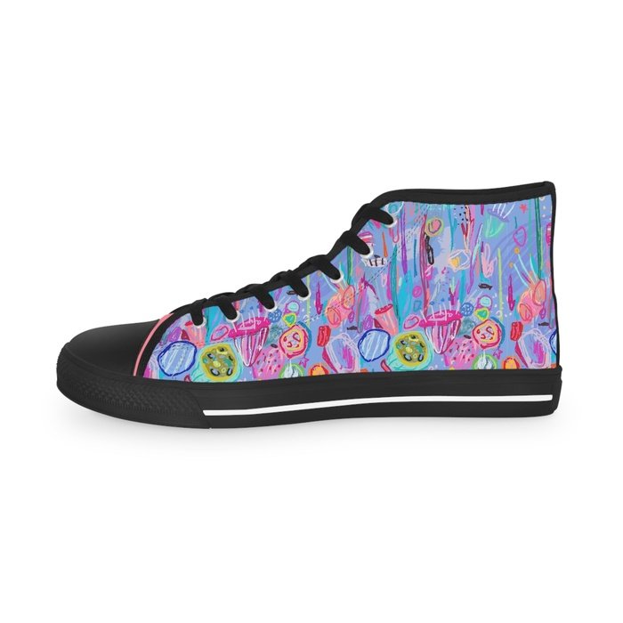 Tropical Fish high top mens sneakers