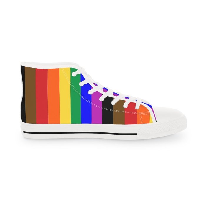 Rainbow Pride high top mens sneakers