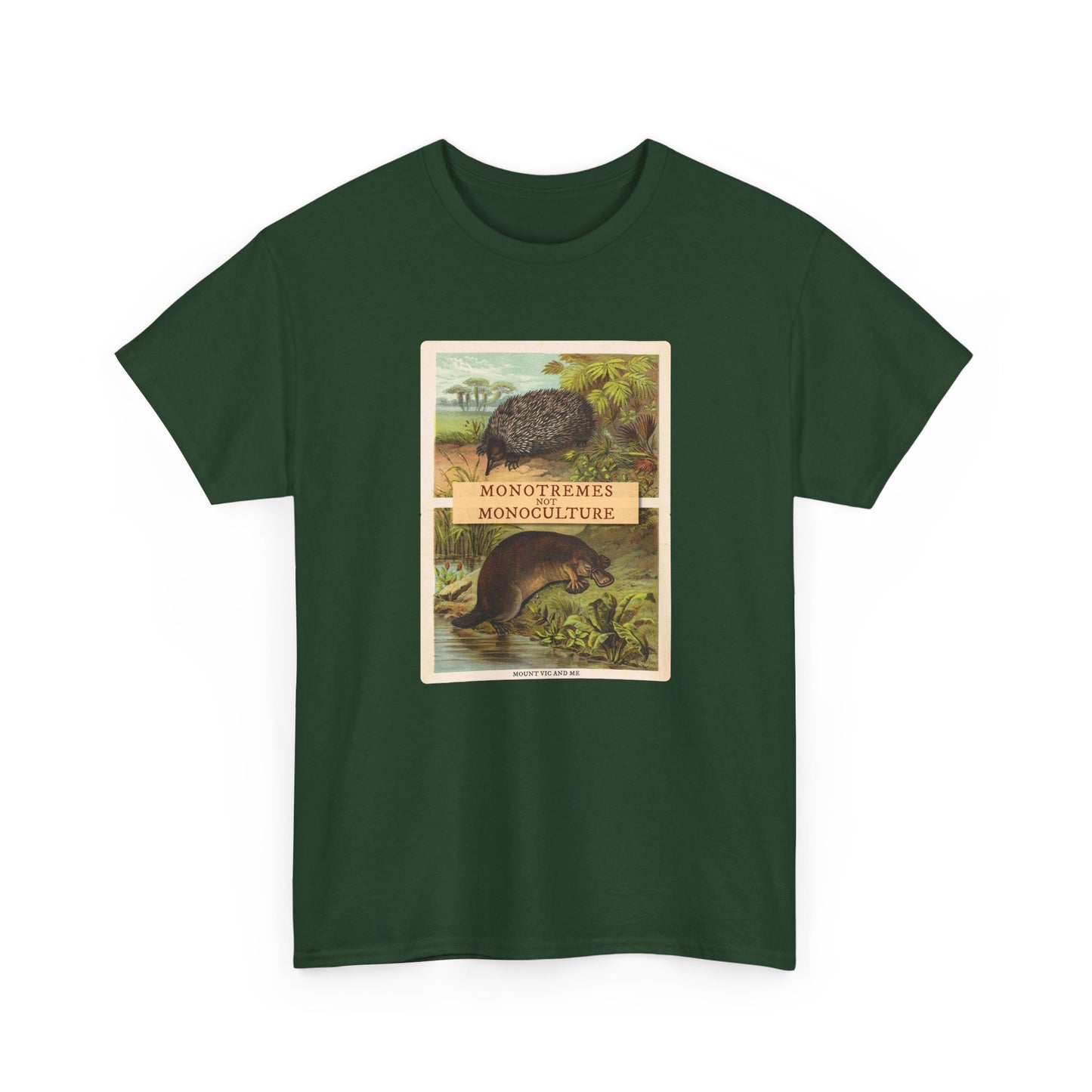 Monotremes not Monoculture cotton t shirt