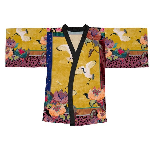 Opulent Ibis kimono robe