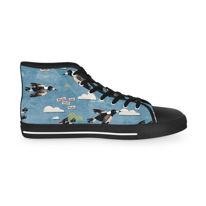 Magpie Talk blue high top mens sneakers