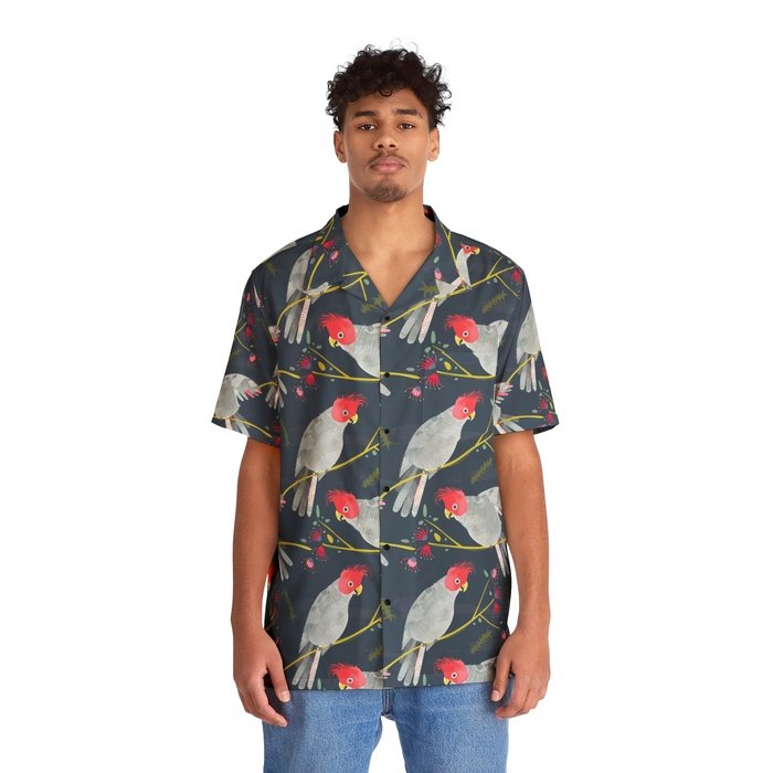 Gang Gang Cockatoo navy Men's Hawaiian Shirt