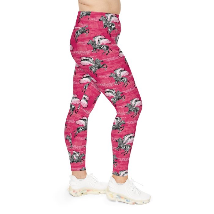 Flying Zebras Curvy Leggings 2xl-6xl