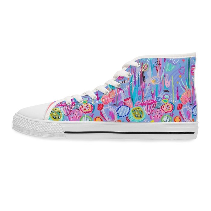 Tropical Fish high top womens canvas sneakers