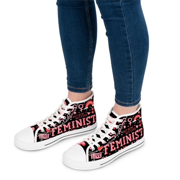 FEMINIST AF high top womens canvas sneakers