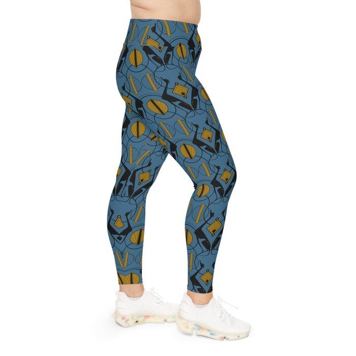 Art Deco Greyhound Leggings 2xl-6xl