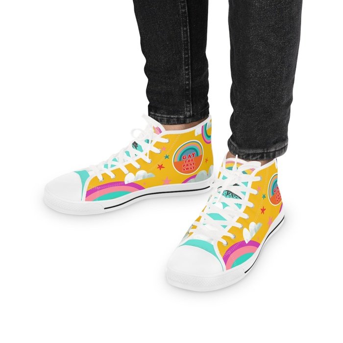 Gay the pray away high top mens sneakers