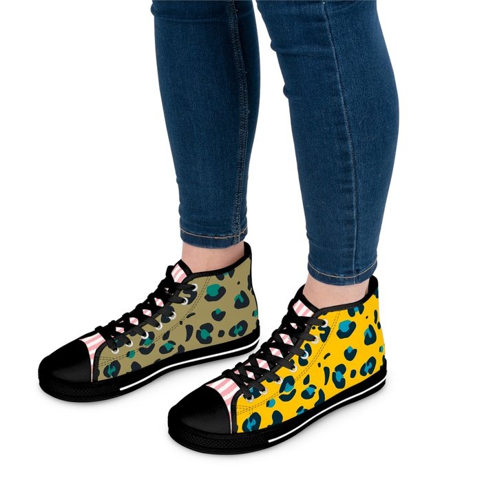 Mixed Animal Print offers Women's High Top Canvas Shoe