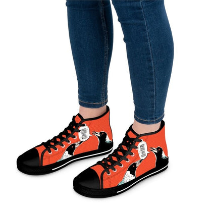 Magpie talk red high top womens canvas sneakers