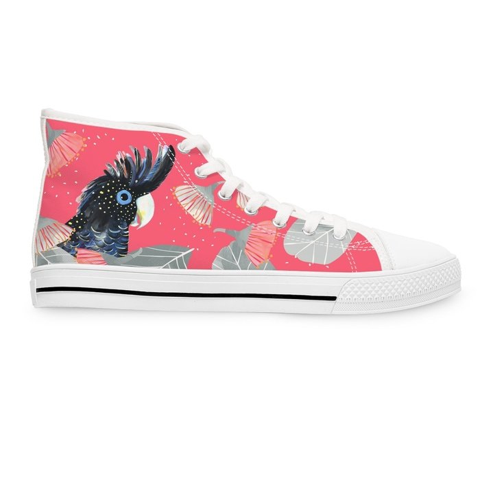 Black Cockatoo high top womens canvas sneakers