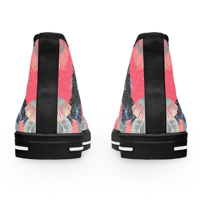 Black Cockatoo high top womens canvas sneakers