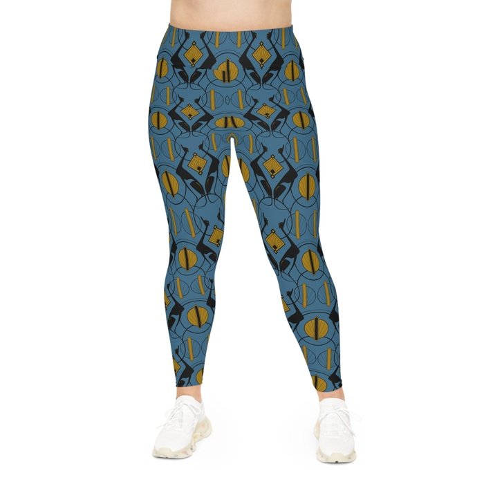 Art Deco Greyhound Leggings 2xl-6xl