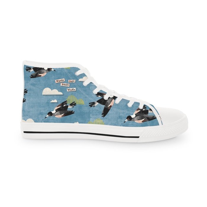 Magpie Talk blue high top mens sneakers