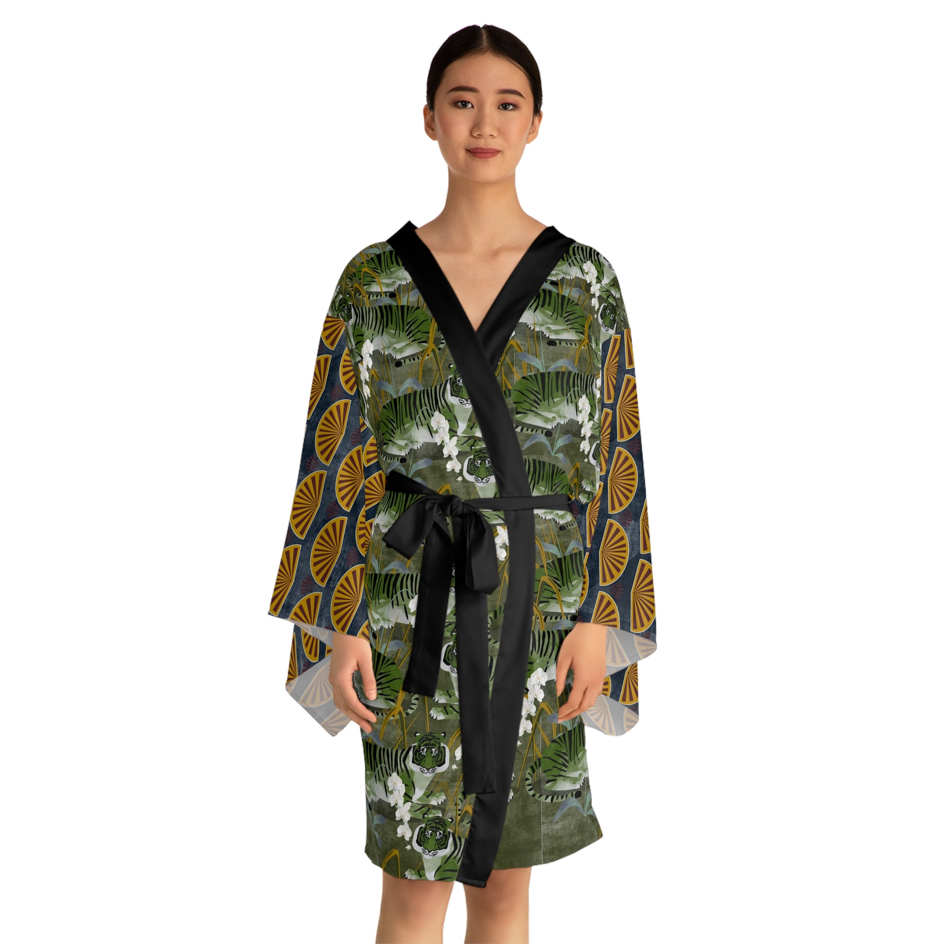 Green Tigers kimono robe