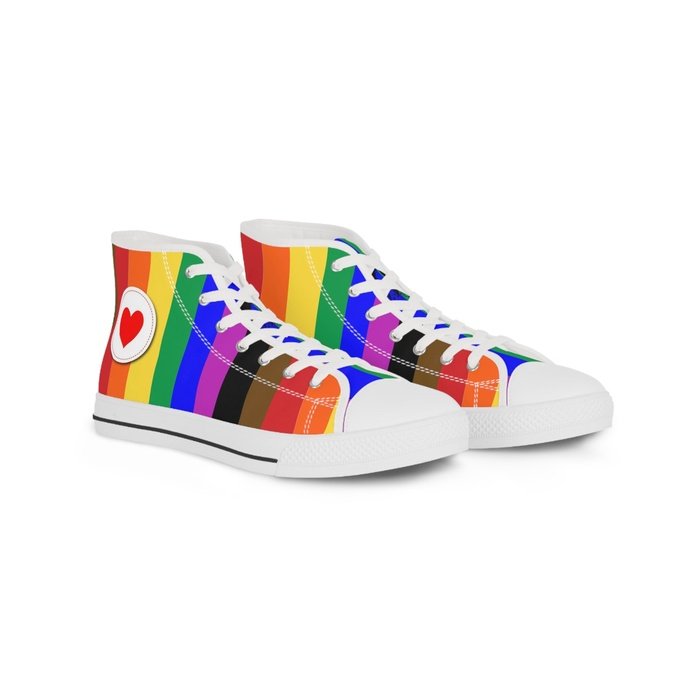 Rainbow Pride high top mens sneakers