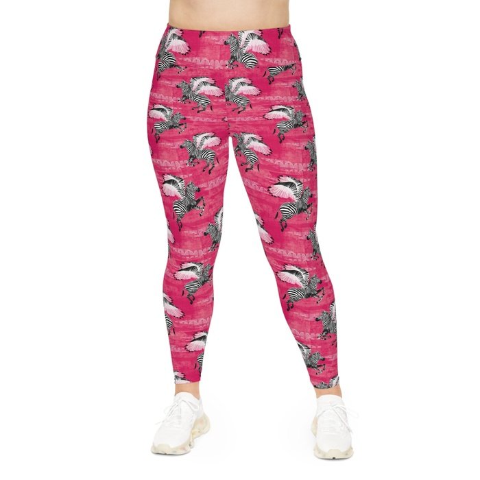 Flying Zebras Curvy Leggings 2xl-6xl