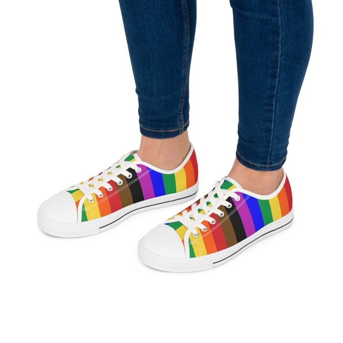 Rainbow Pride womens low top sneakers