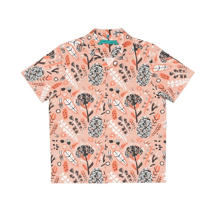 Aussie Native Floral Peach Hawaiian Shirt