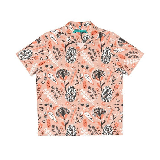 Aussie Native Floral Peach Hawaiian Shirt