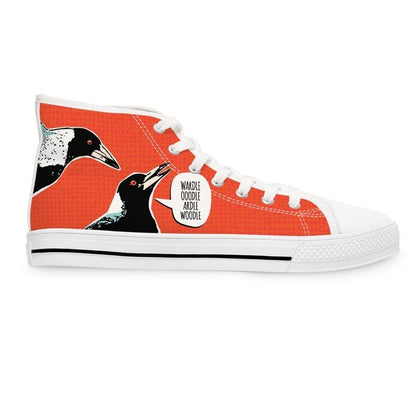Magpie talk red high top womens canvas sneakers