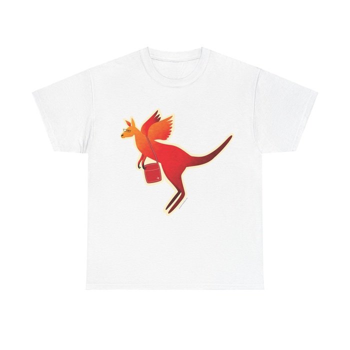 Retro Flying Kangaroo cotton t shirt