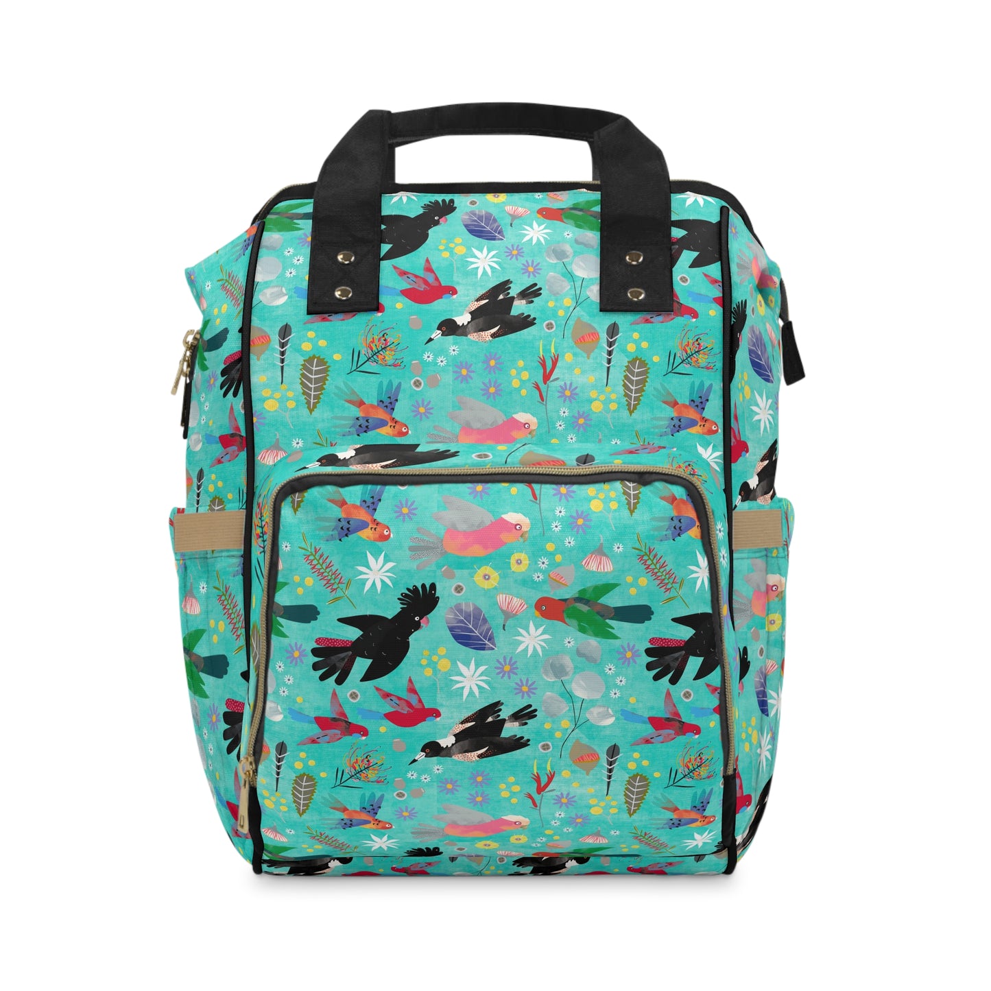 Australian birds aqua backpack