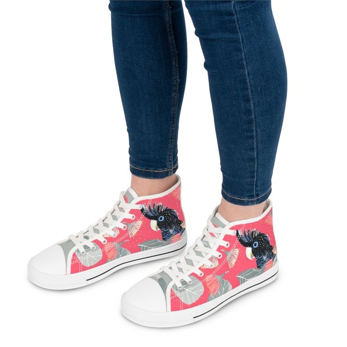 Black Cockatoo high top womens canvas sneakers