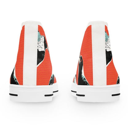 Magpie talk red high top womens canvas sneakers