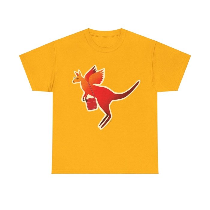 Retro Flying Kangaroo cotton t shirt