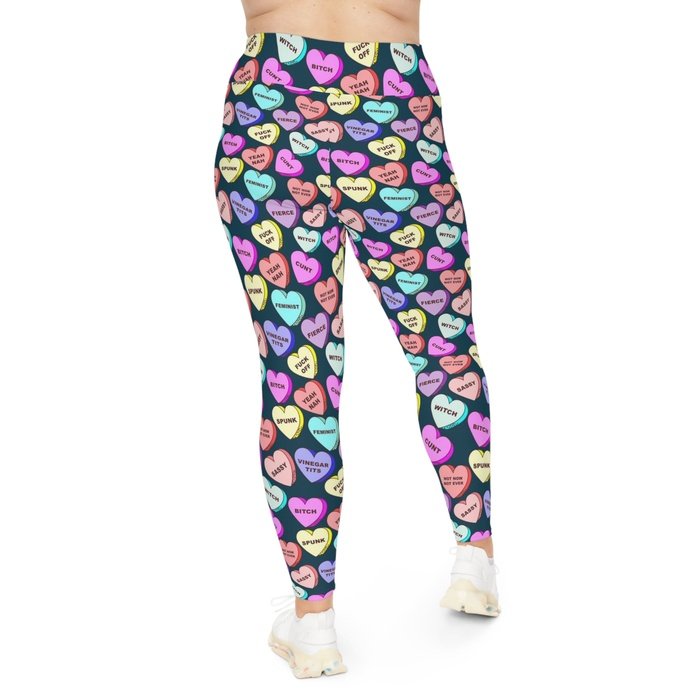 Dirty Candy Curvy Feminist Floral Leggings 2xl-6xl