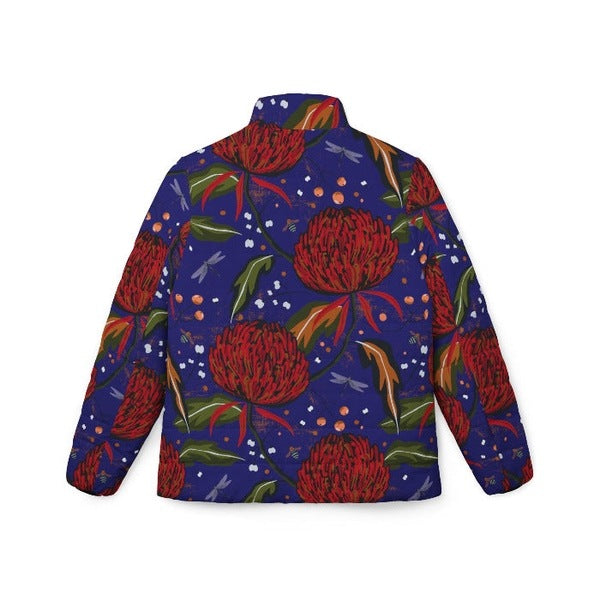 Vintage Floral Waratah women’s puffer jacket