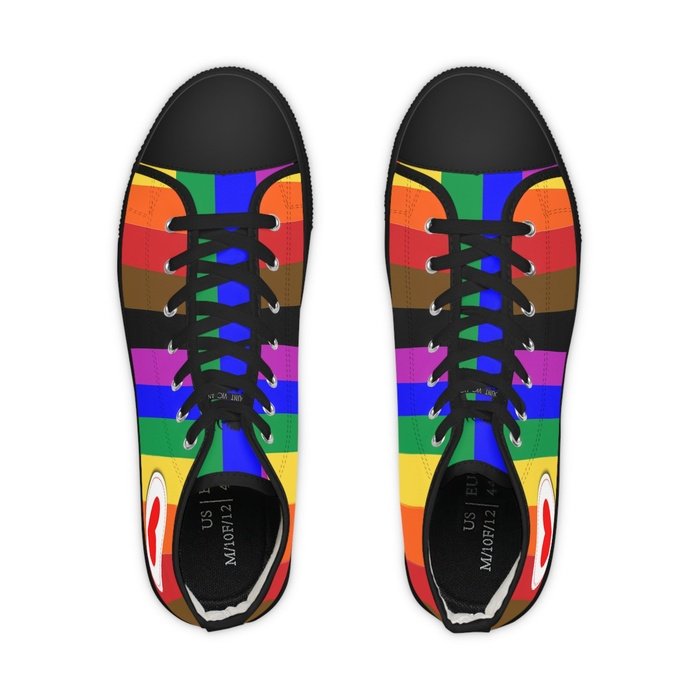 Rainbow Pride high top mens sneakers