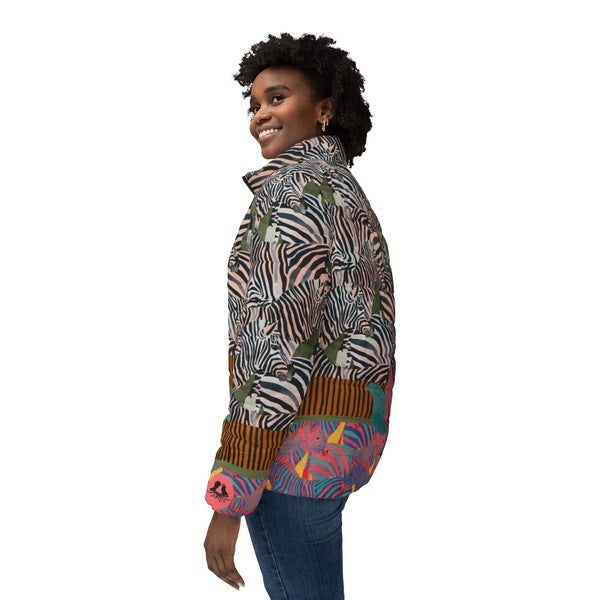 Party Zebra women’s puffer jacket