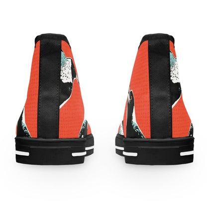 Magpie talk red high top womens canvas sneakers