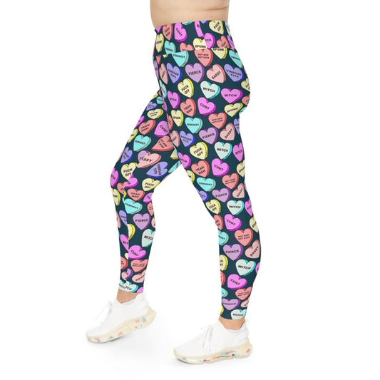 Dirty Candy Curvy Feminist Floral Leggings 2xl-6xl