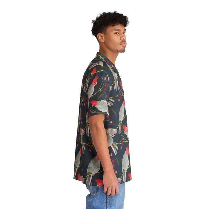 Gang Gang Cockatoo navy Men's Hawaiian Shirt