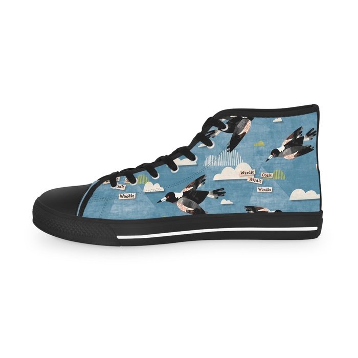 Magpie Talk blue high top mens sneakers