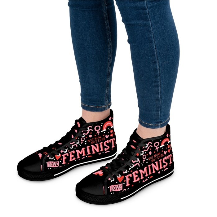 FEMINIST AF high top womens canvas sneakers