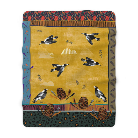 Magpies maximalist sherpa blanket