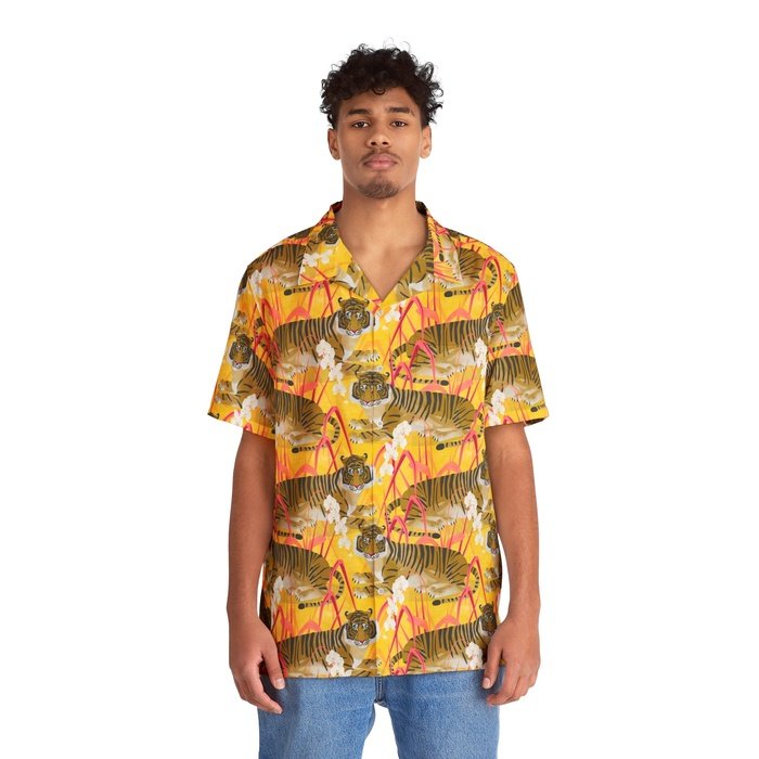 Gold Tiger Hawaiian Shirt