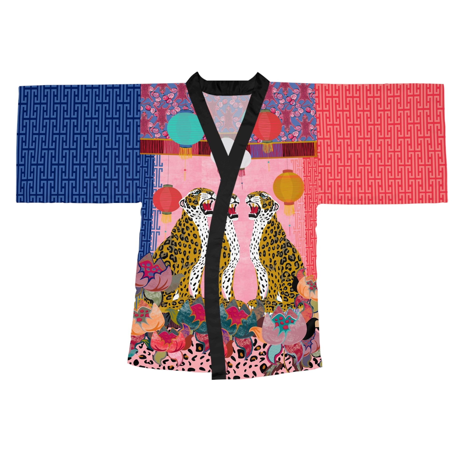 Festival Dreaming Leopards kimono robe