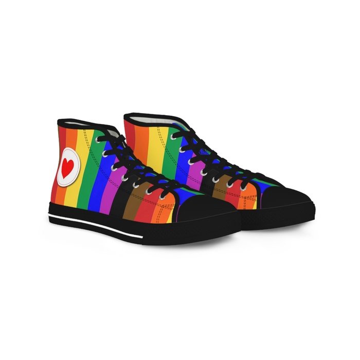 Rainbow Pride high top mens sneakers